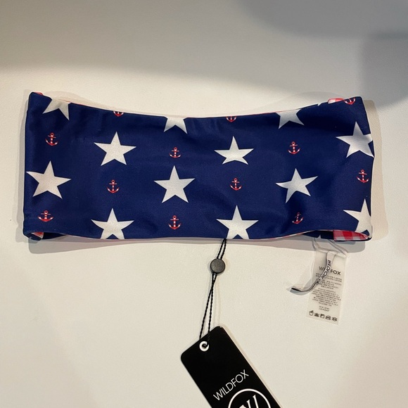 ❌SOLD❌NWT Stars Away Bandeau Bikini Top Small Gingham - Picture 4 of 9